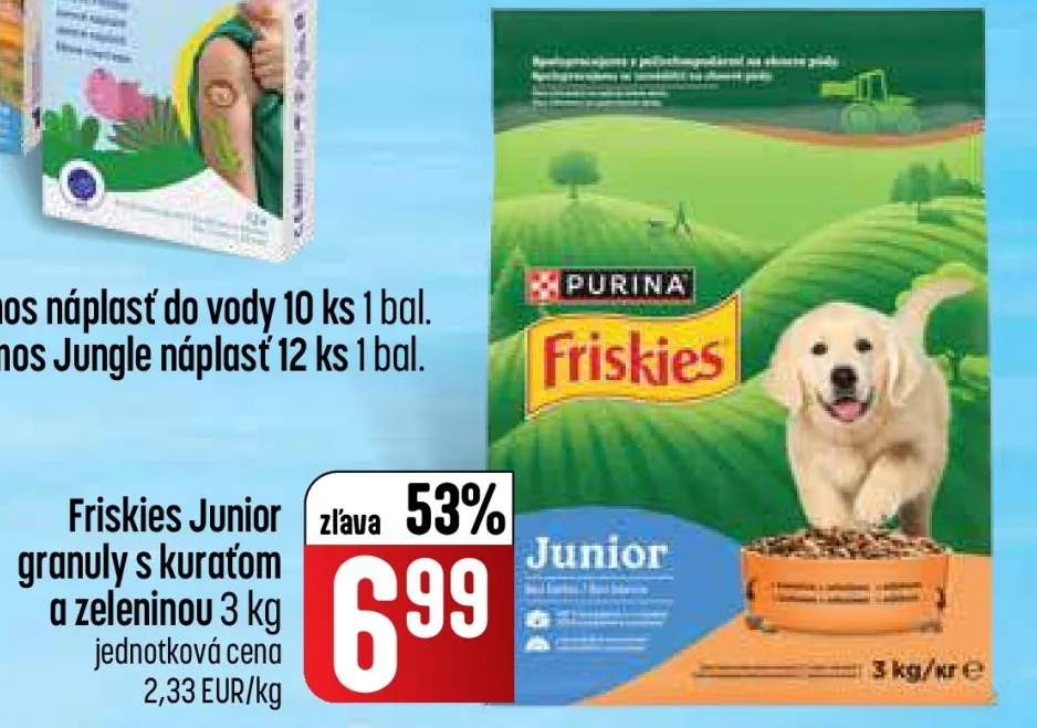 Friskies Junior granule s kuracím mäsom a zeleninou (akcia COOP)