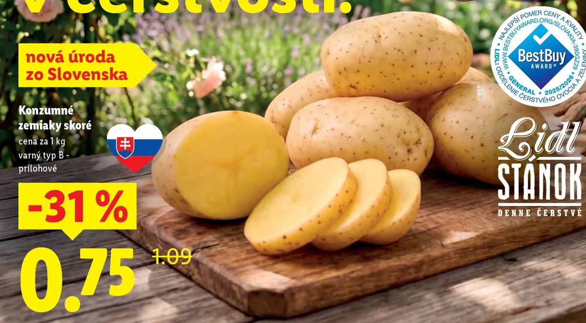 Konzumné zemiaky skoré (akcia Lidl)