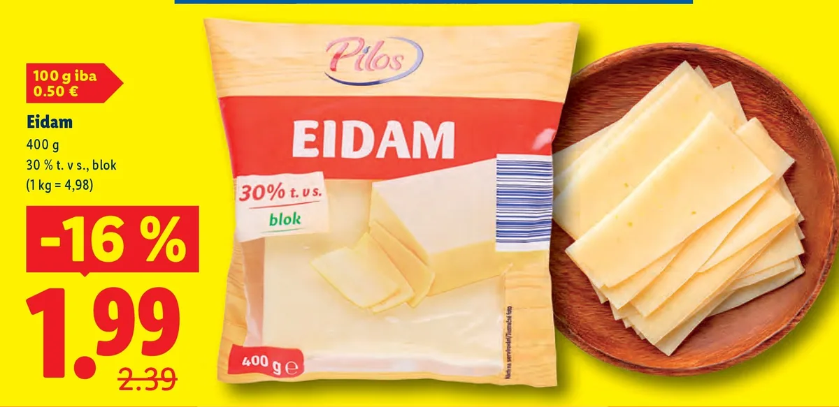 Eidamské rezy (akcia Lidl)