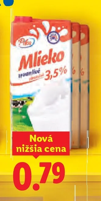 Mlieko trvanlivé 3,5% (akcia Lidl)
