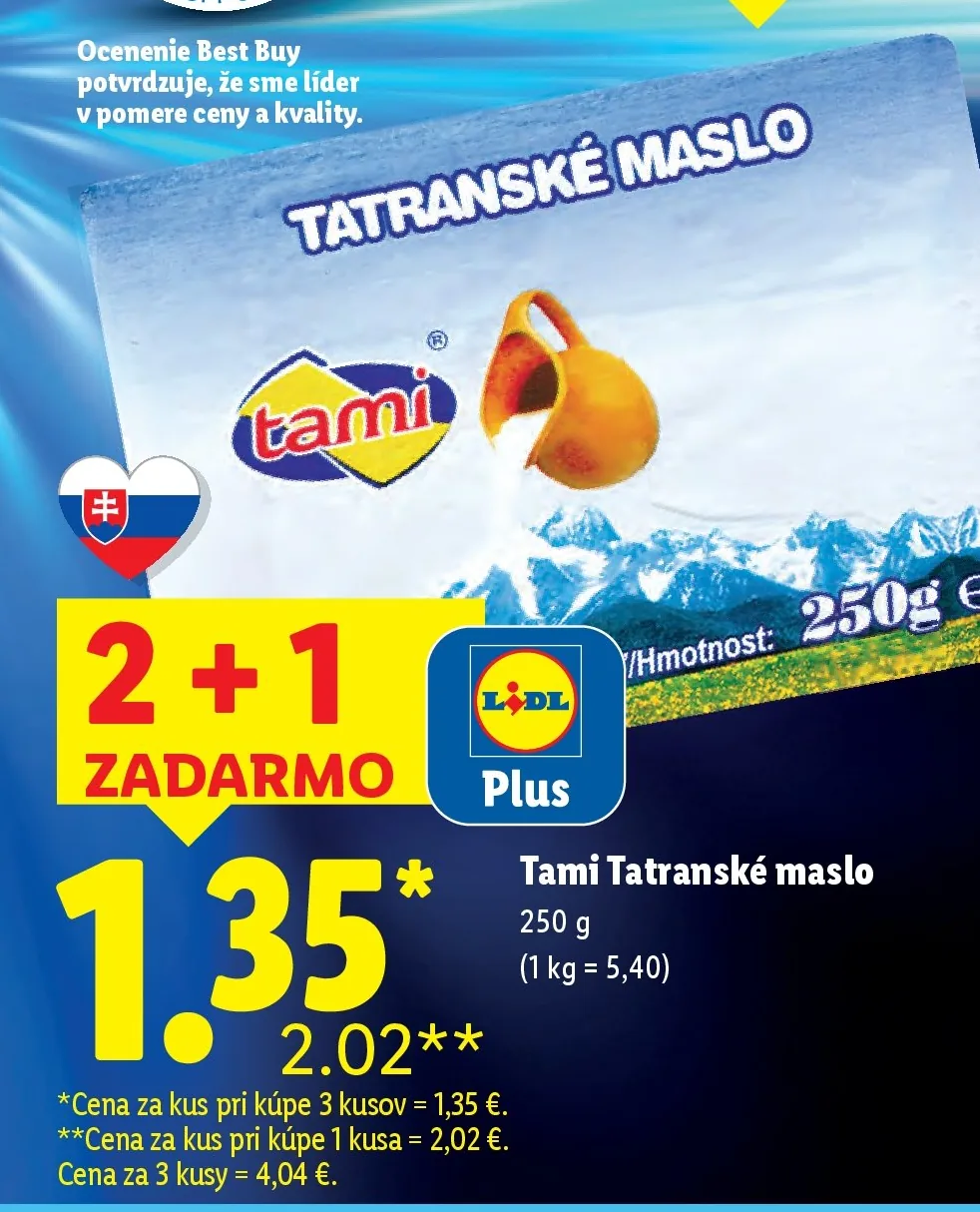 Tami Tatranské maslo (akcia Lidl)