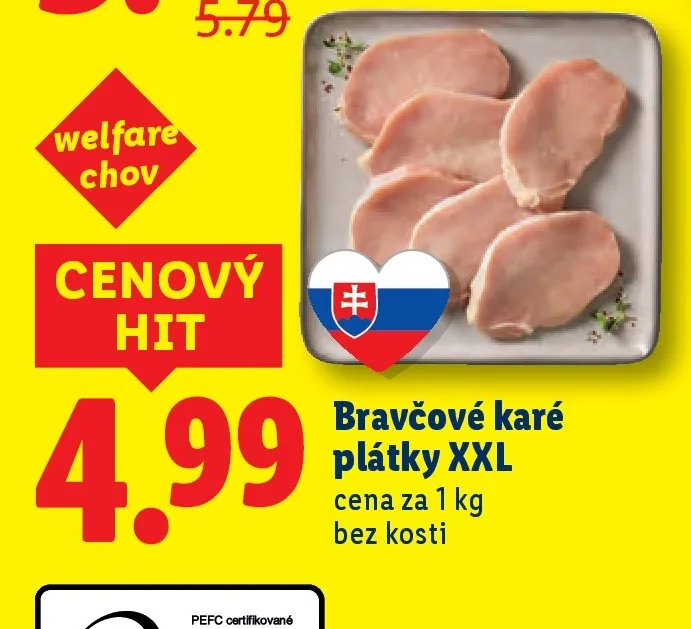 Bravčové karé plátky XXL bez kosti (akcia Lidl)
