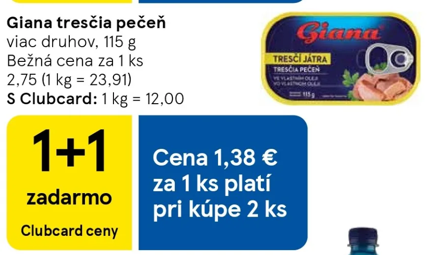 Giana tresčia pečeň (akcia Tesco)