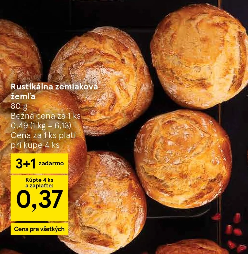 Rustikálna zemiaková žemľa (akcia Tesco)