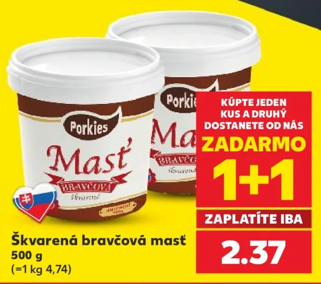 Škvarková bravčová masť (akcia Kaufland)